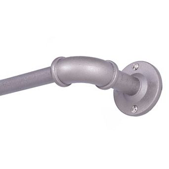 Sun Zero 3/4" Room Darkening Adjustable Industrial Wrap Around Curtain Rod