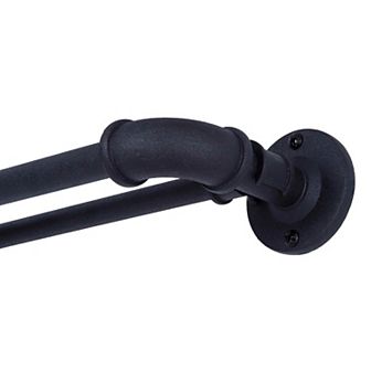 Sun Zero 3/4" Room Darkening Adjustable Industrial Wrap Around Double Curtain Rod