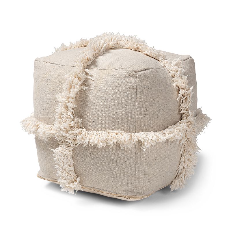 Baxton Studio Fringe Ottoman, Multicolor