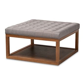 Baxton Studio Alvere Square Tufted Ottoman