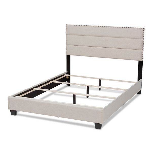 Baxton Studio Ansa Beige and Black King Bed