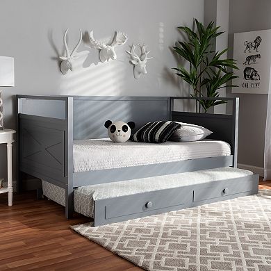 Baxton Studio Cintia Twin Daybed & Trundle Bed