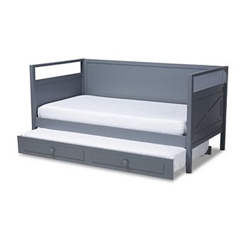Baxton Studio Cintia Twin Daybed & Trundle Bed