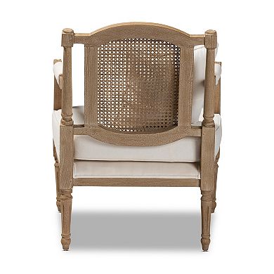 Baxton Studio Clemence Faux Rattan Arm Chair