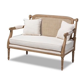 Baxton Studio Clemence Natural Loveseat