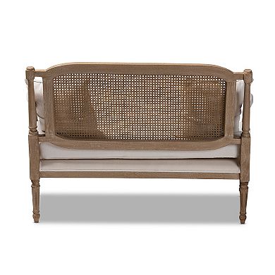 Baxton Studio Clemence Natural Loveseat