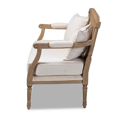 Baxton Studio Clemence Natural Loveseat