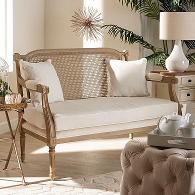 Baxton Studio Clemence Natural Loveseat
