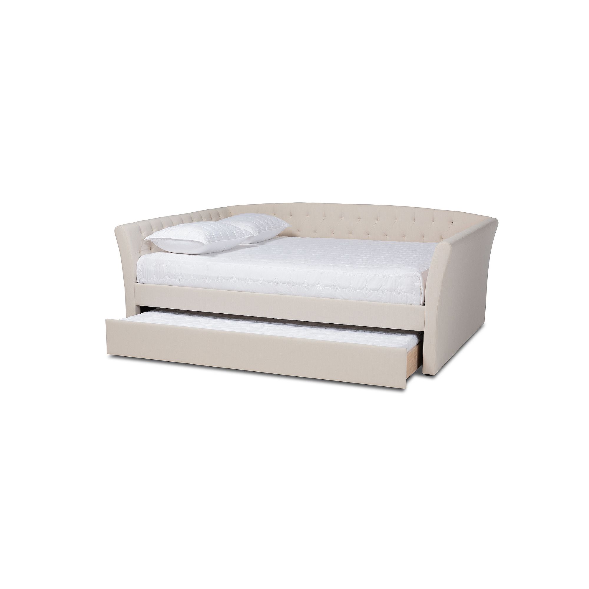 Baxton Studio Delora Daybed & Trundle, Beige