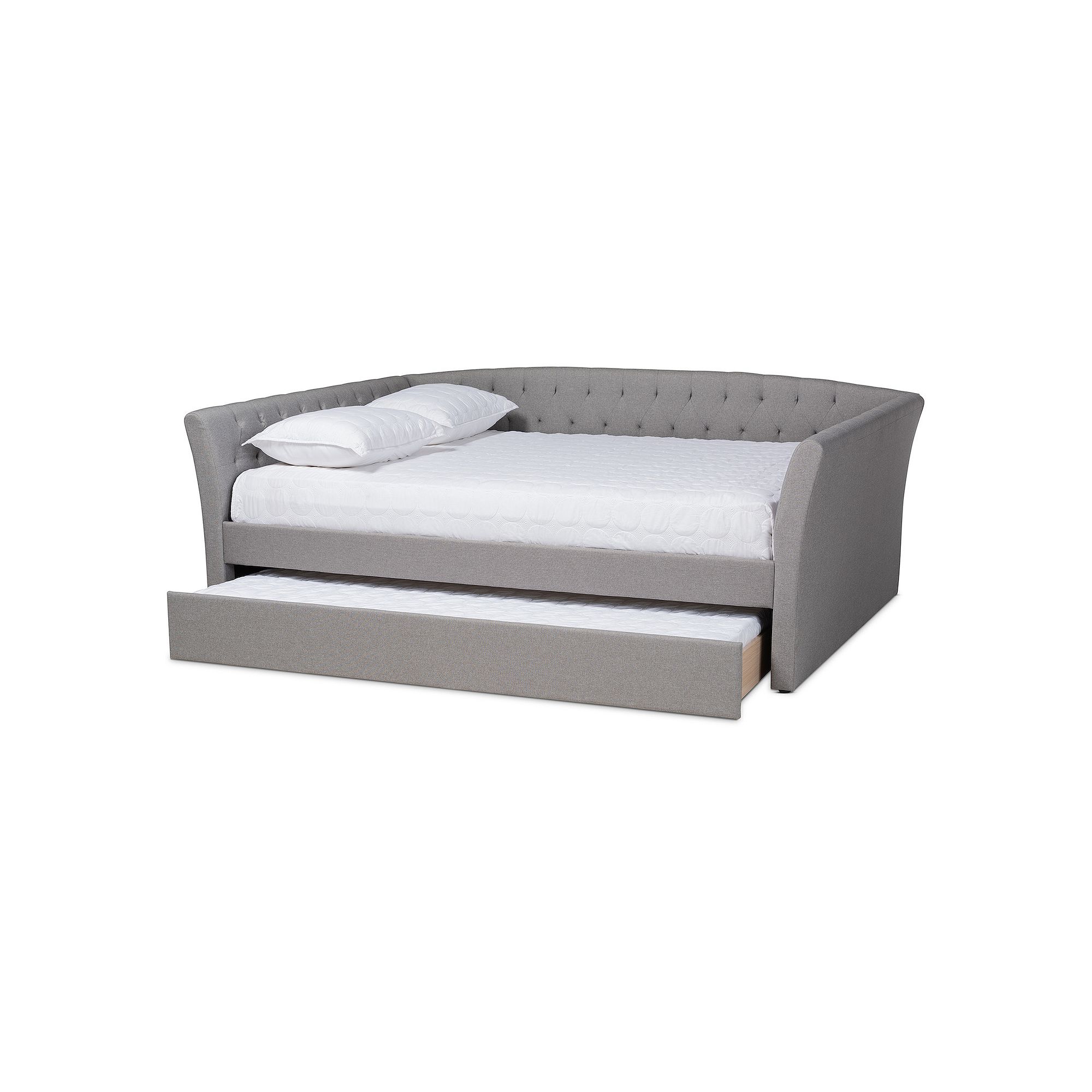 Baxton Studio Delora Daybed & Trundle, Light Gray