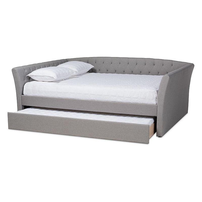 Baxton Studio Delora Daybed & Trundle, Grey, Full