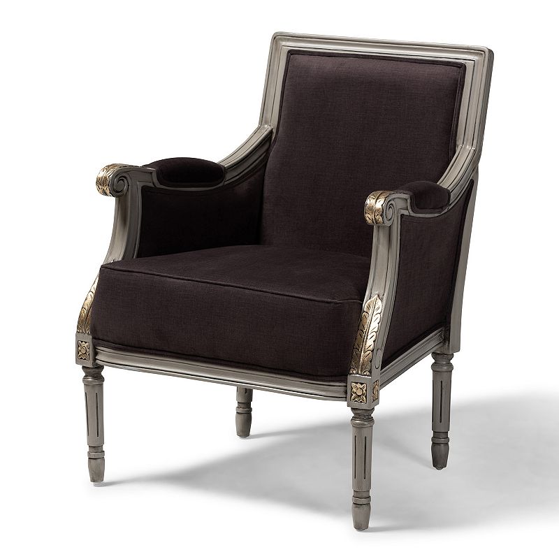 Baxton Studio Georgette Arm Chair, Brown