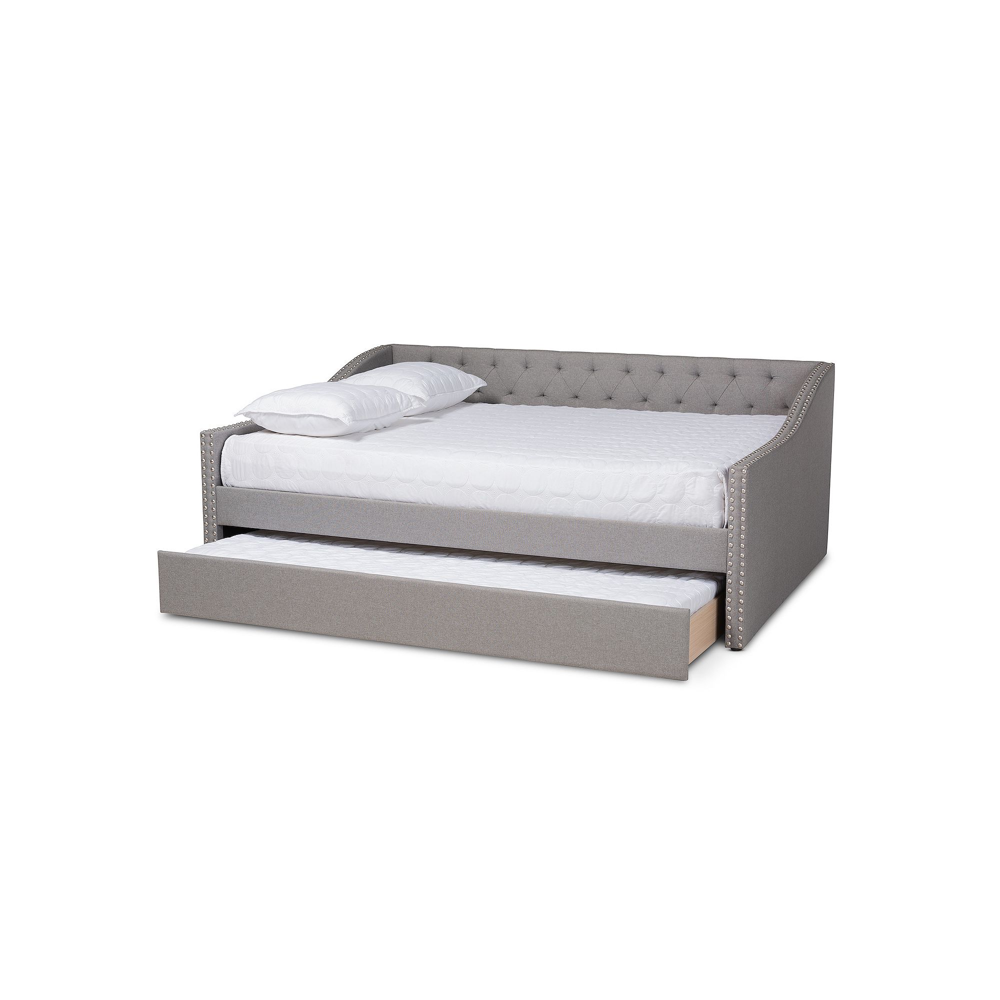 Baxton Studio Haylie Daybed & Trundle, Light Gray