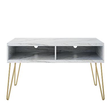 Novogratz Athena Faux Marble TV Stand