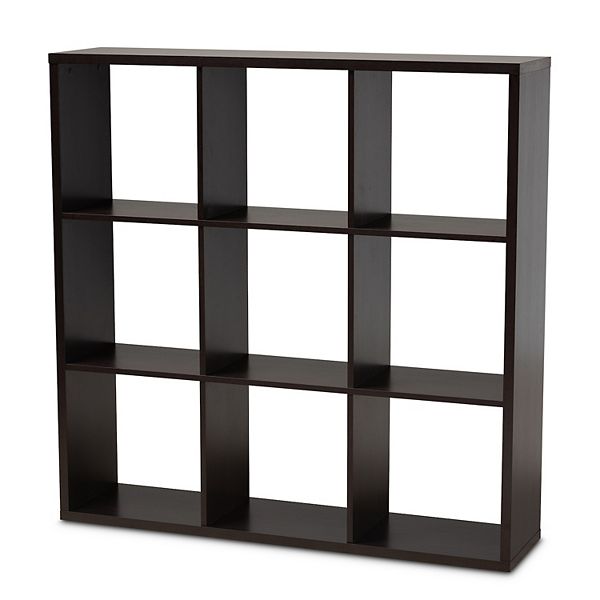 Baxton Studio Janne 9 Cube Bookcase, Sauder Homeplus 8 Cube Bookcase White Finish Black