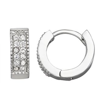 Contessa Di Capri Cubic Zirconia Huggie Earrings
