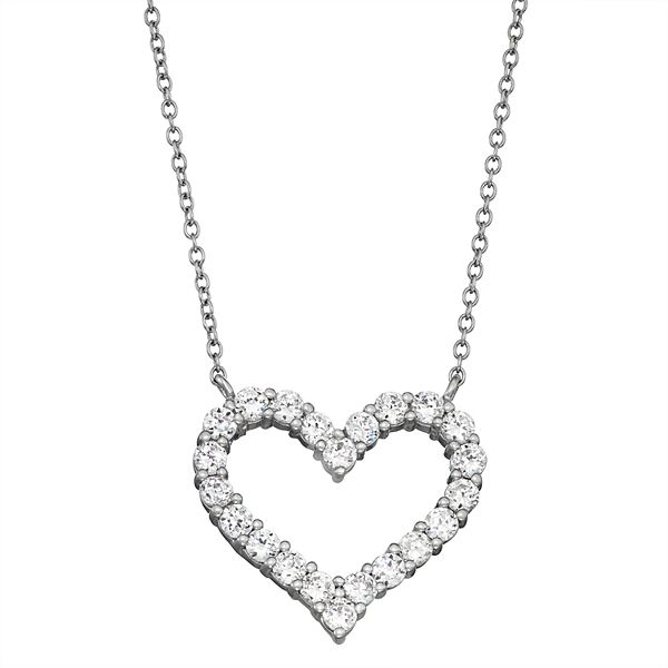 Contessa Di Capri Cubic Zirconia Heart Necklace