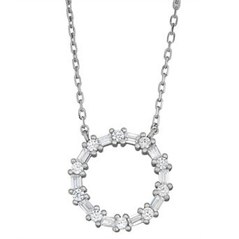 Contessa Di Capri Cubic Zirconia Circle Pendant Necklace