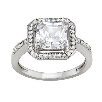 Contessa Di Capri Cubic Zirconia Cushion Cut Ring