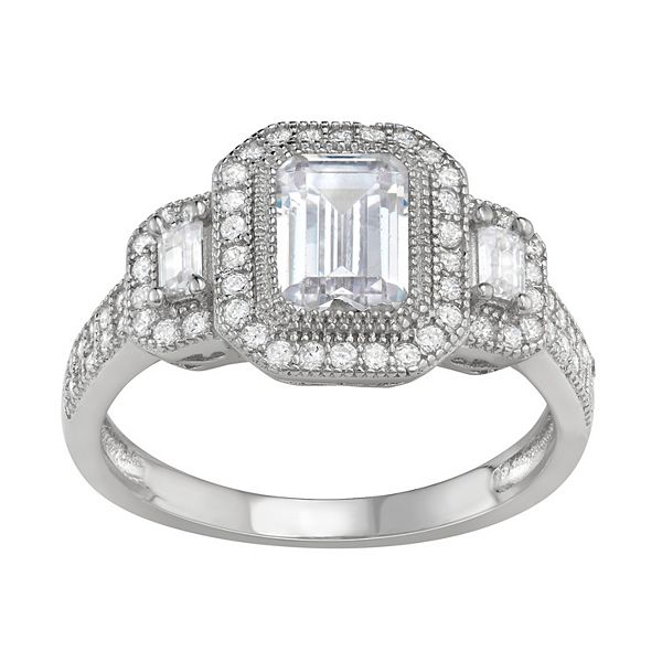 Contessa Di Capri Cubic Zirconia Emerald Cut Ring