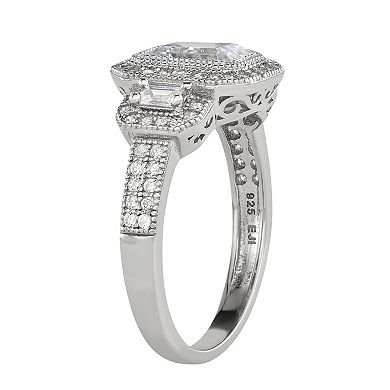 Contessa Di Capri Cubic Zirconia Emerald Cut Ring