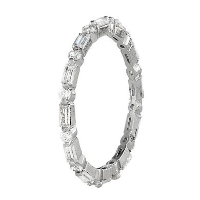 Contessa Di Capri Cubic Zirconia Bag Round Eternity Ring