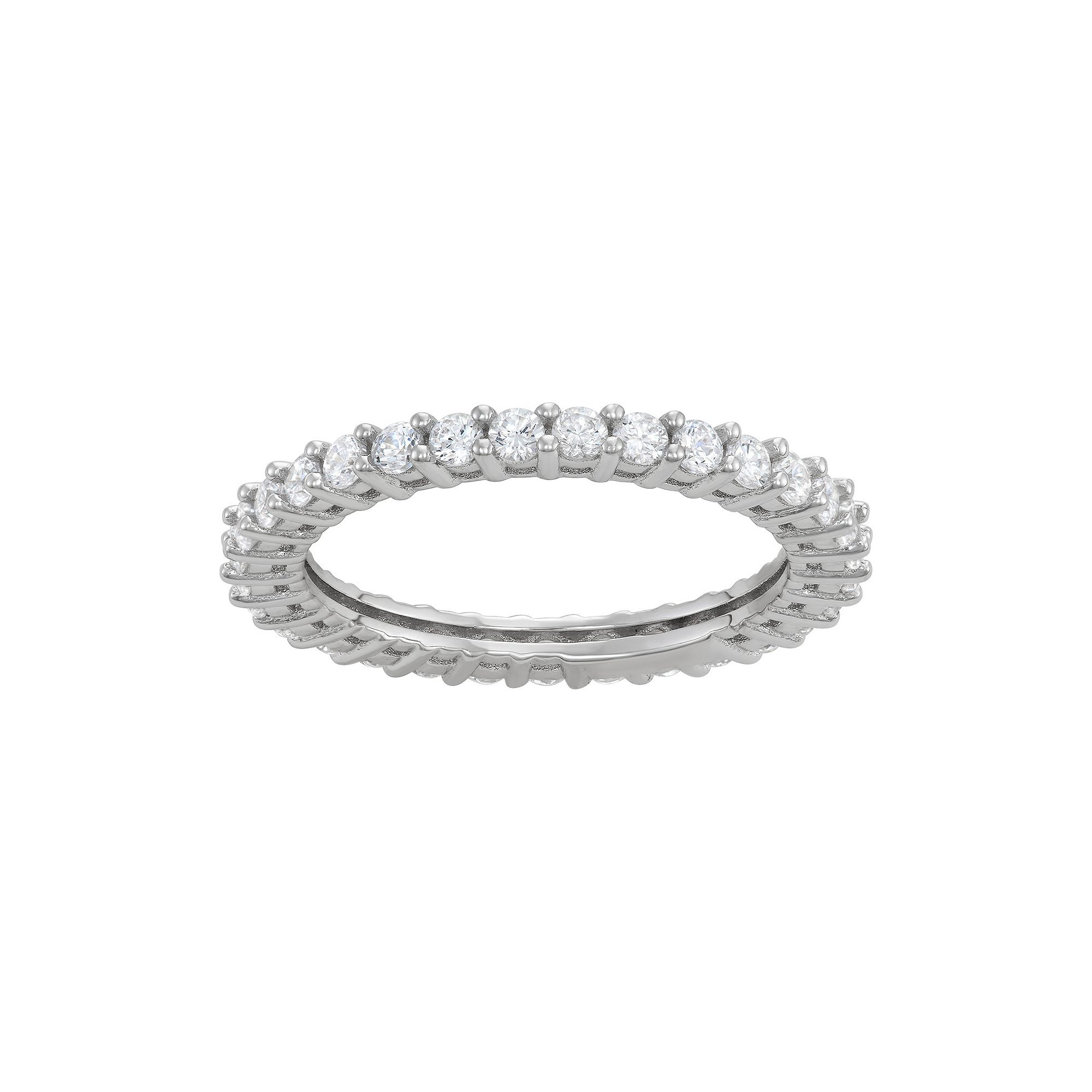 Contessa Di Capri Cubic Zirconia Round Cut Eternity Band Ring, Womens, Siz