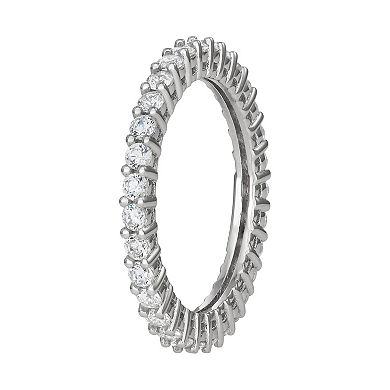 Contessa Di Capri Cubic Zirconia Round Eternity Band Ring