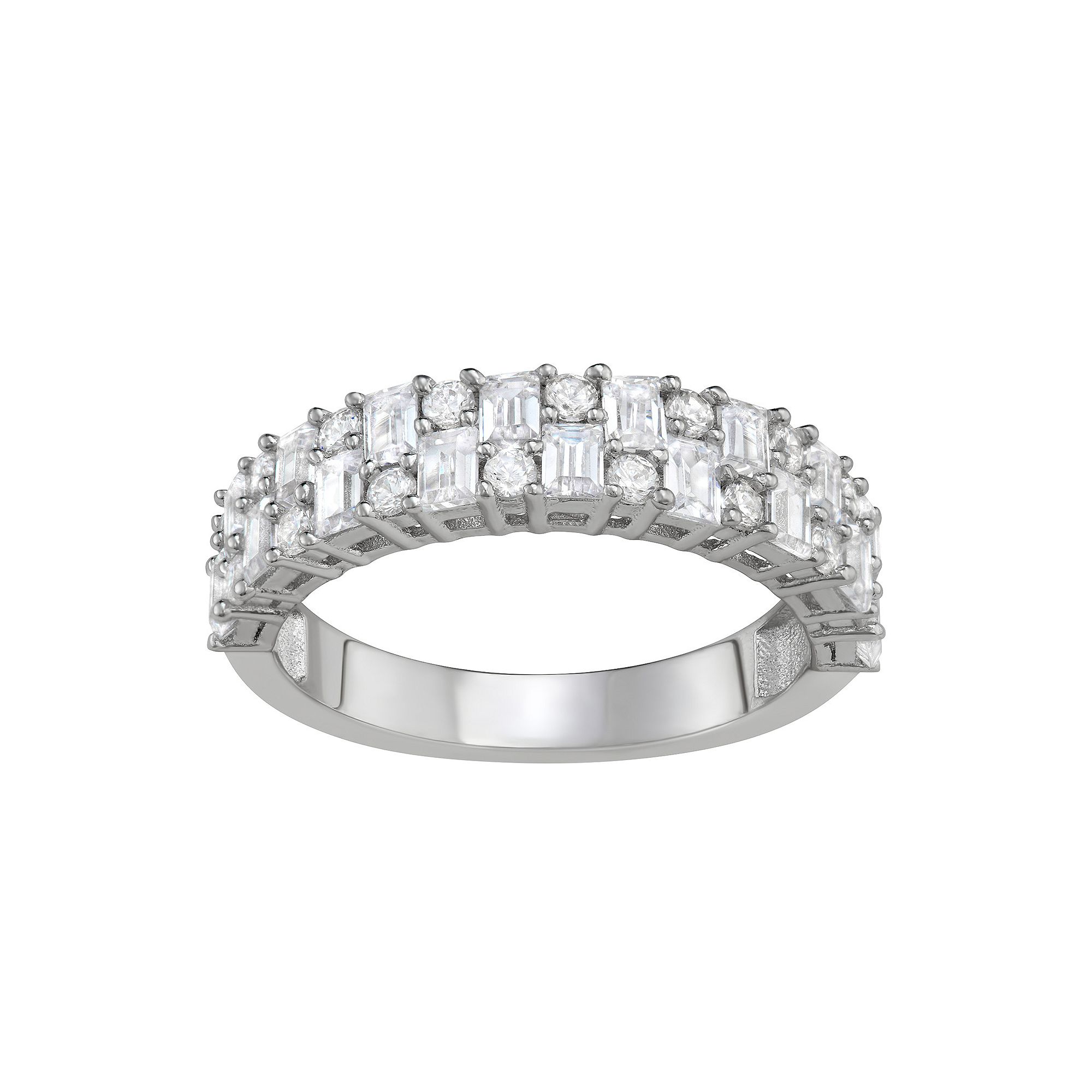 Contessa Di Capri Cubic Zirconia Baguette Cut Band Ring, Womens, Size: 6, 