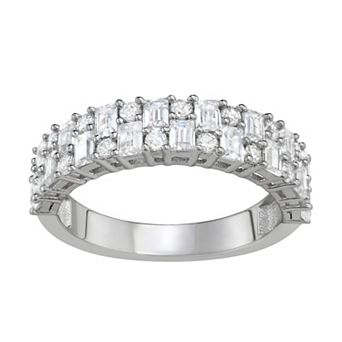 Contessa Di Capri Cubic Zirconia Baguette Cut Band Ring