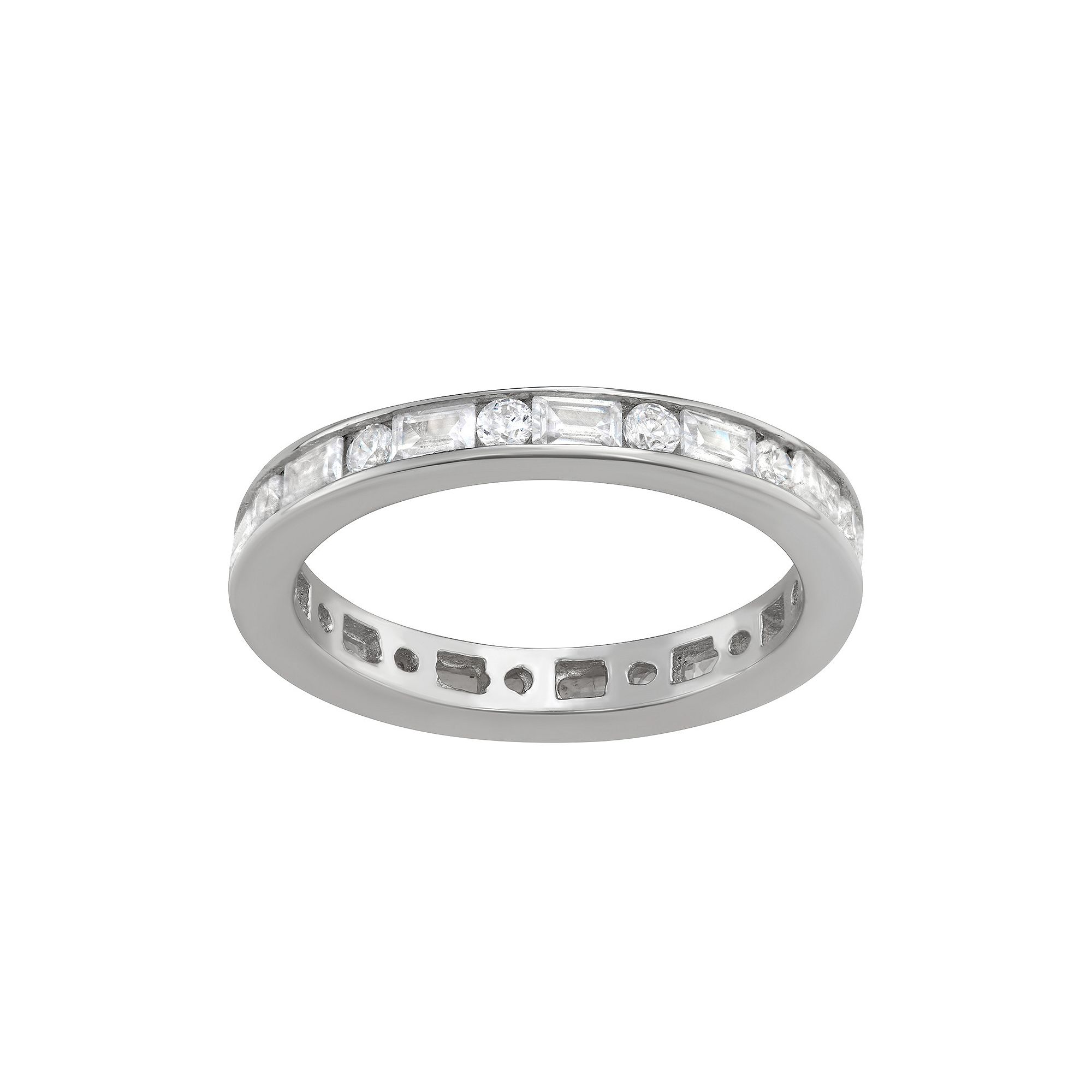 Contessa Di Capri Cubic Zirconia Square & Baguette Eternity Band, Womens, 