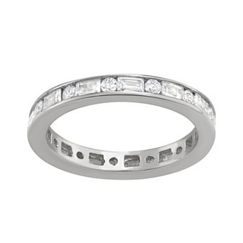 Contessa Di Capri Cubic Zirconia Square & Baguette Eternity Band