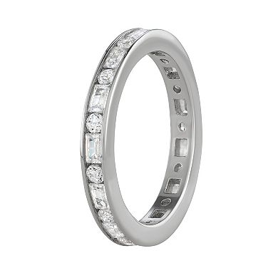 Contessa Di Capri Cubic Zirconia Square Bag Eternity Band