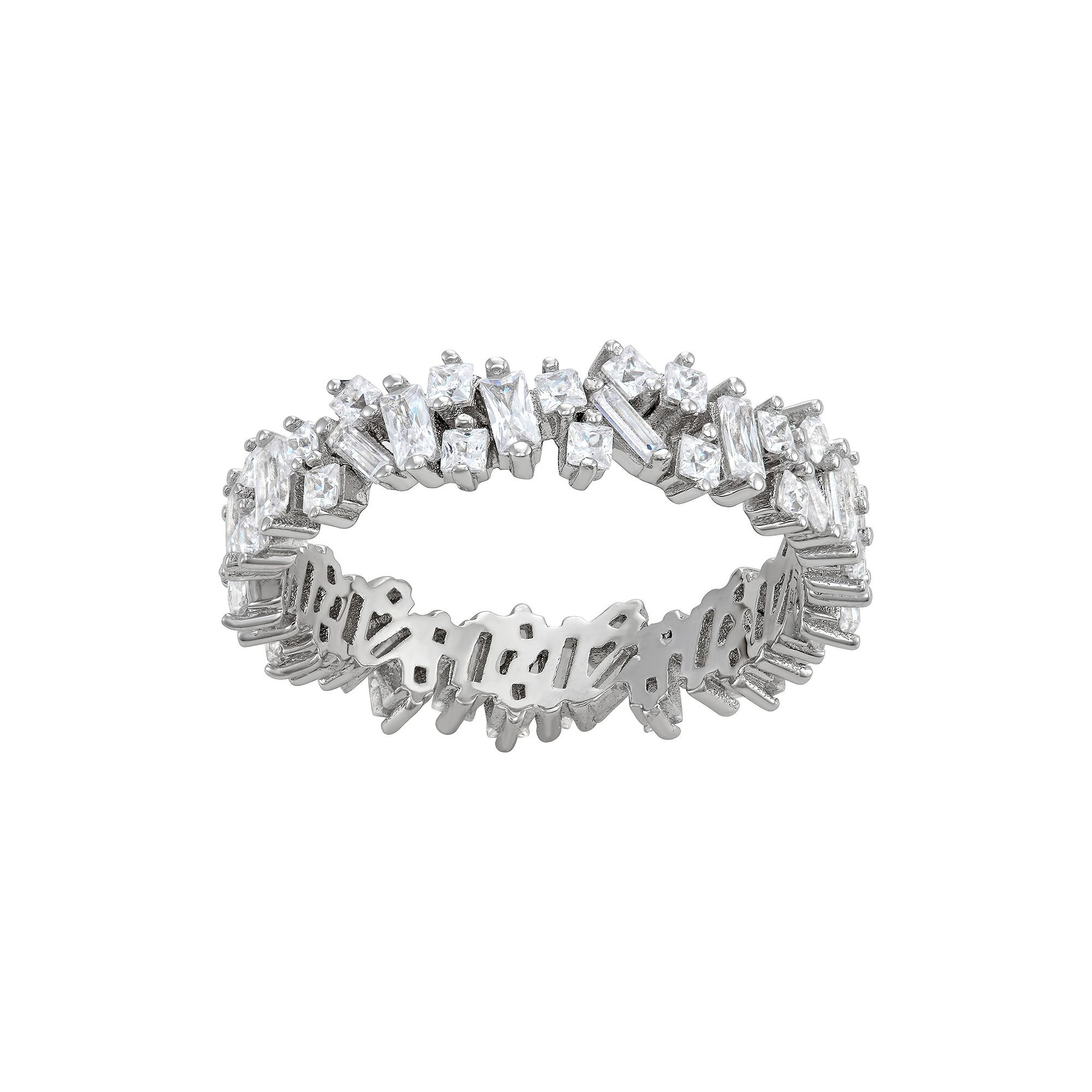 Contessa Di Capri Cubic Zirconia Cluster Band Ring, Womens, Size: 9, Sterl