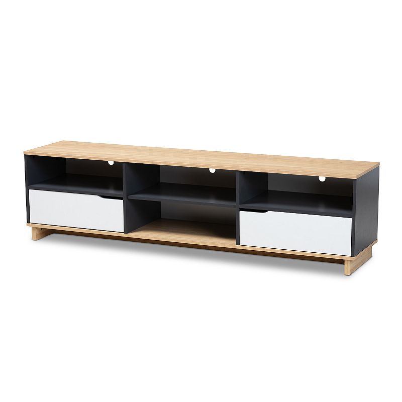 Baxton Studio Reed TV Stand, Brown