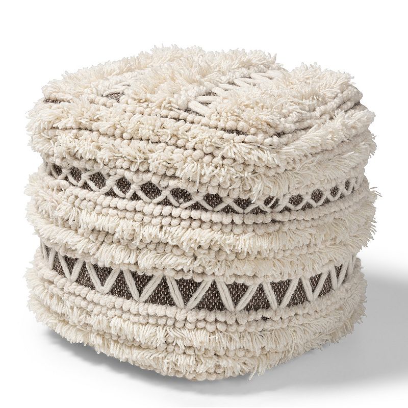 Baxton Studio Vesey Fringe Ottoman, Multicolor