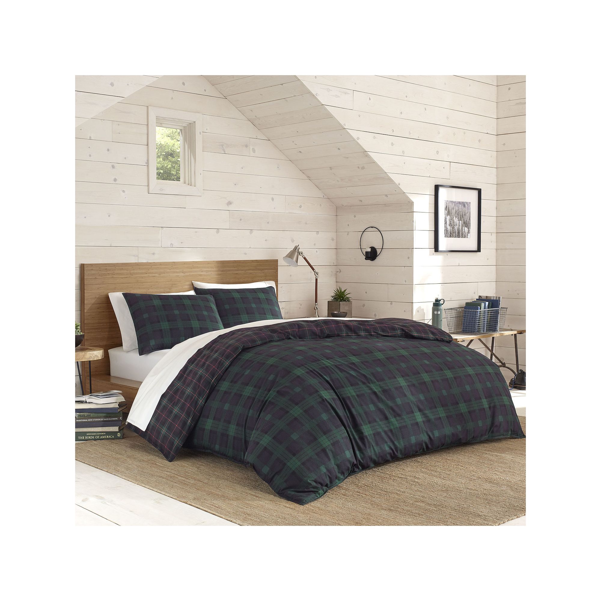 Eddie Bauer Woodland Tartan Duvet Cover Set, Green