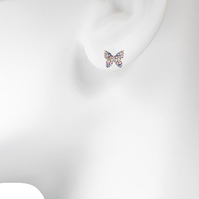 LC Lauren Conrad Simulated Crystal Butterfly Nickel Free Stud Earrings