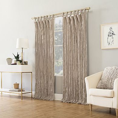 No 918 Odelia Distressed Velvet Tab Top Window Curtain