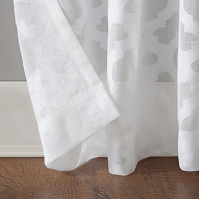 No 918 Yvette Trellis Jacquard Sheer Rod Pocket Window Curtain