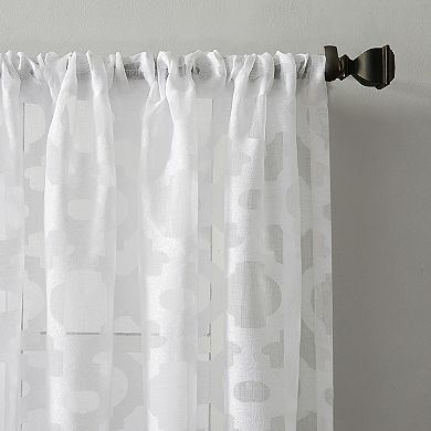 No 918 Yvette Trellis Jacquard Sheer Rod Pocket Window Curtain