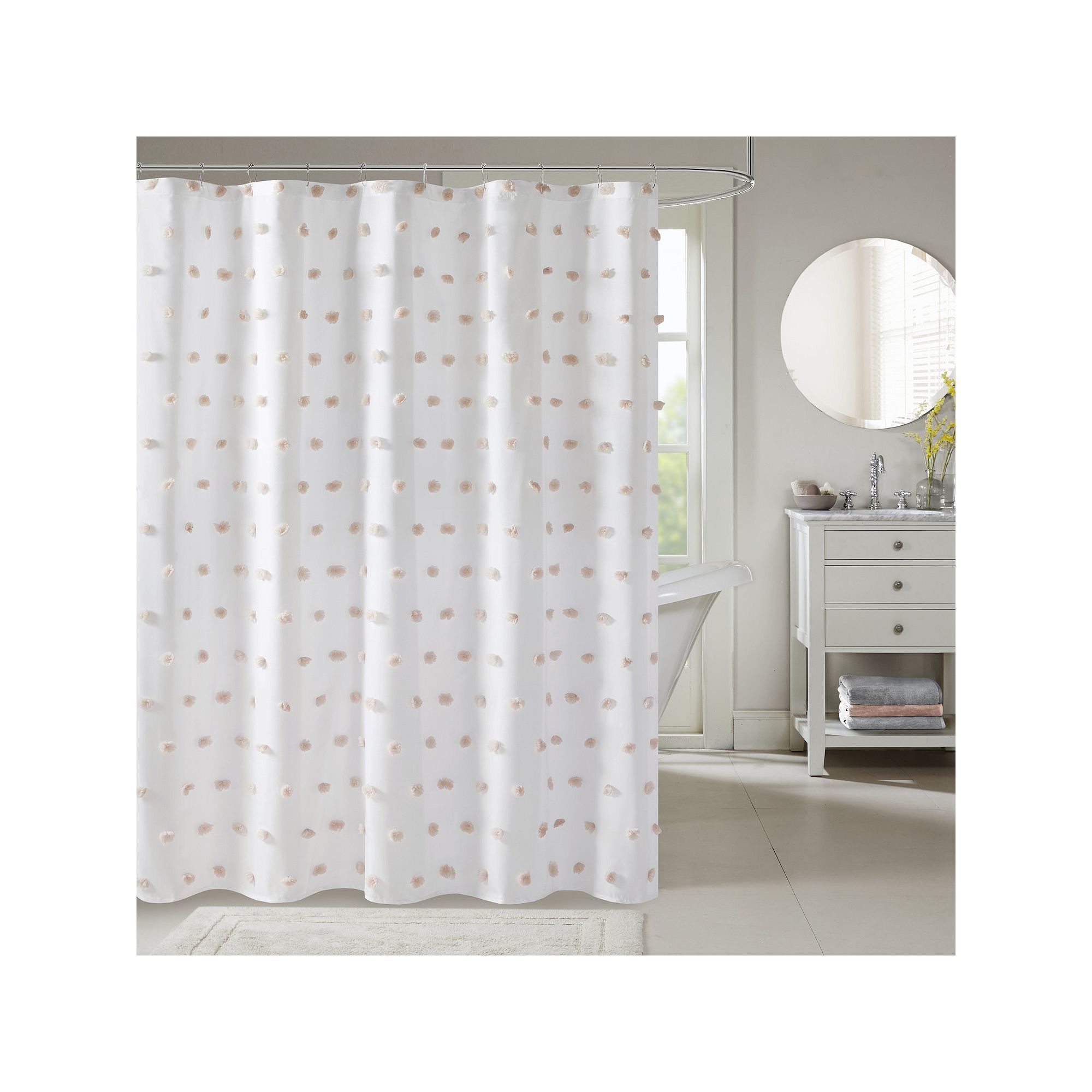 Madison Park Lauren Shower Curtain, Size: 72X72, Blush