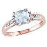 Stella Grace 10k Rose Gold Aquamarine & Diamond Accent Ring