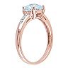 Stella Grace 10k Rose Gold Aquamarine & Diamond Accent Ring