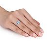 Stella Grace 10K White Gold Blue Topaz & Diamond Accent Ring