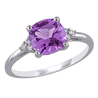 Stella Grace 10k White Gold Amethyst & Diamond Accent Ring