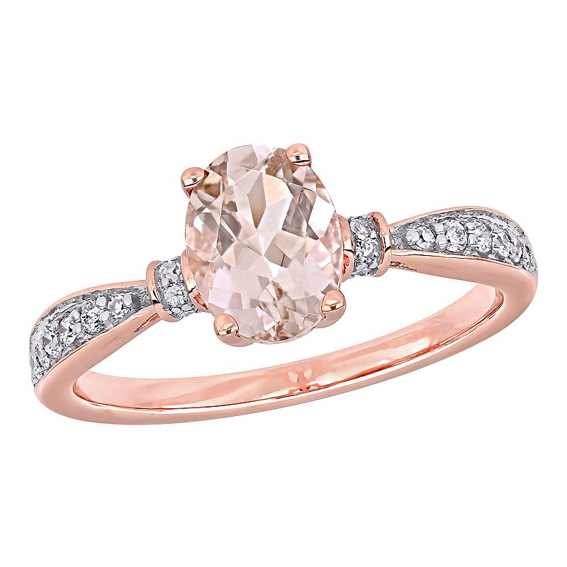 Stella Grace 10k Rose Gold Morganite & 1/6 ct. Diamond Ring, Womens, Size: