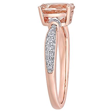 Stella Grace 10k Rose Gold Morganite & 1/6 ct. Diamond Ring