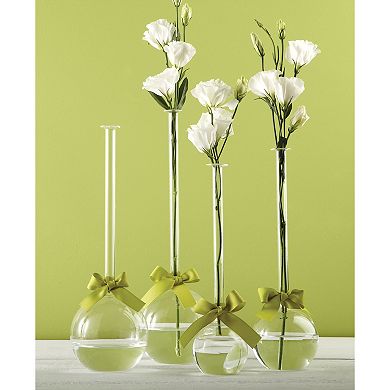 Set of 4 Green Ribbon Bubble Vases