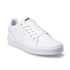 All white outlet leather vans